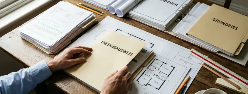Unterlagenservice: Energieausweis, Grundbuchauszug und Grundriss für den Immobilienverkauf